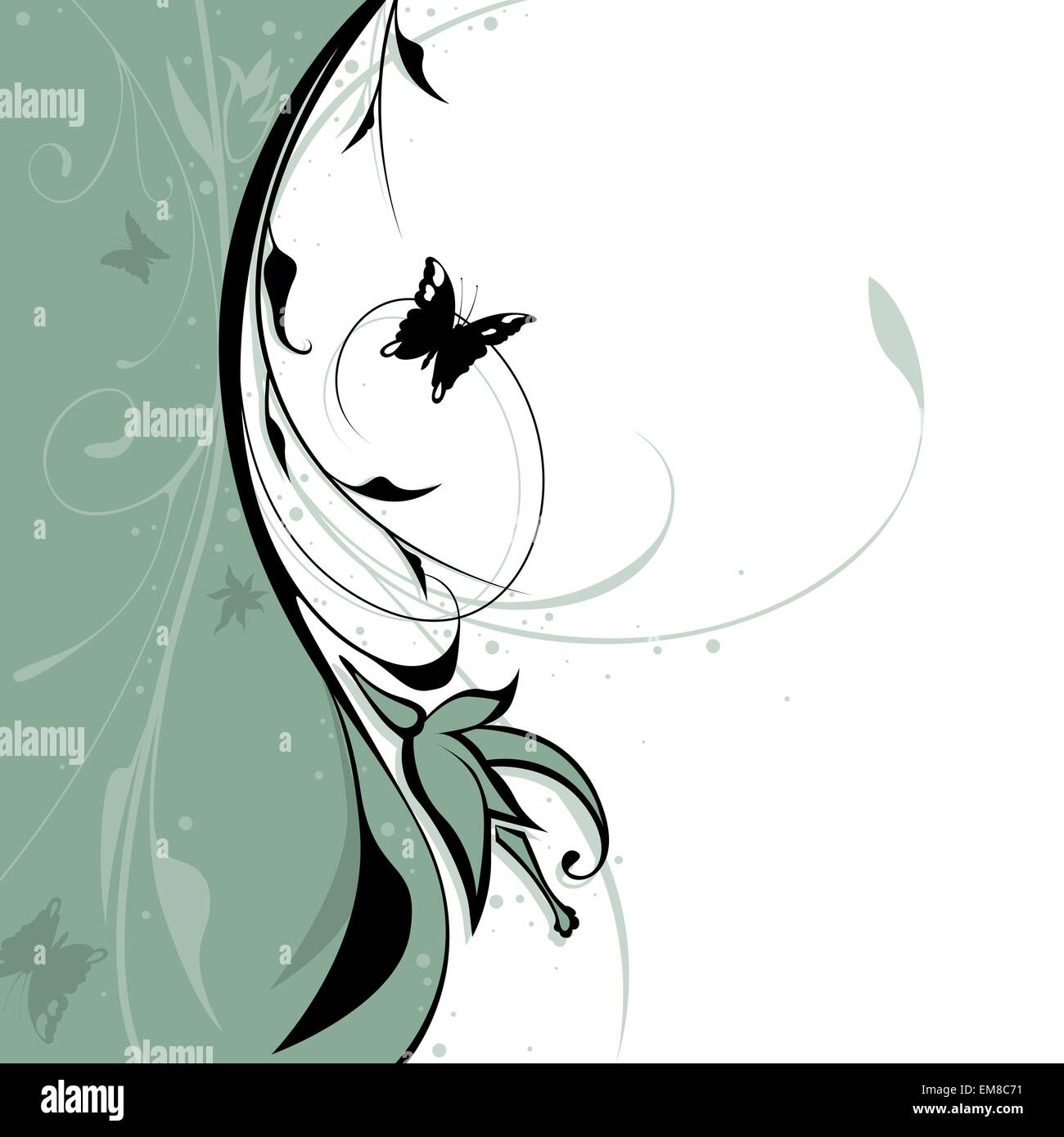 Floral With Butterfly Stock Vector Image & Art - Alamy