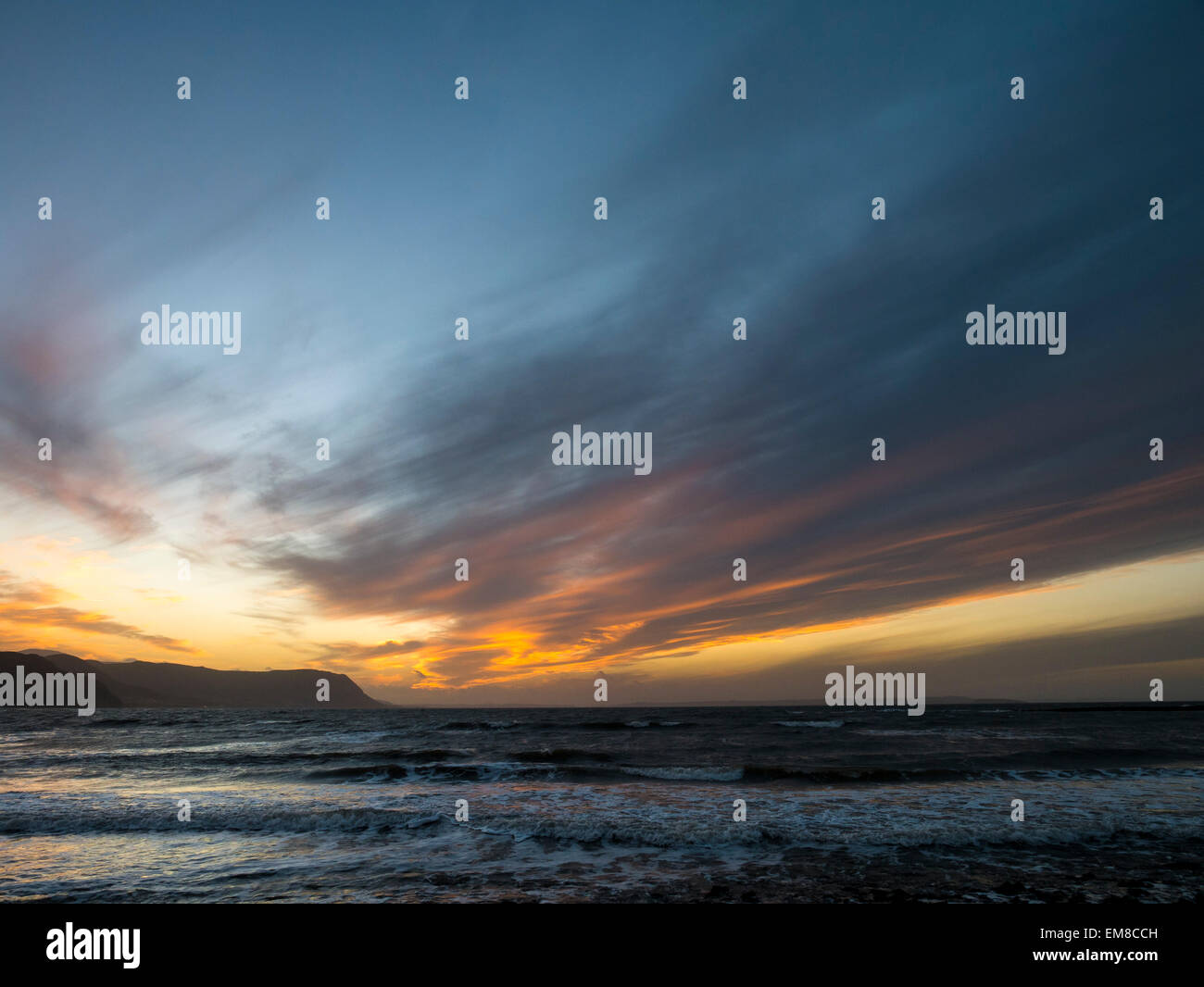 Winter Sunset looking west from West Parade towards Conwy, Llandudno