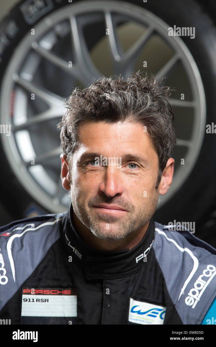 Patrick Dempsey, American actor and amateur racing driver with Porsche World Endurance Championship Team at Silverstone, UK Stock Photo