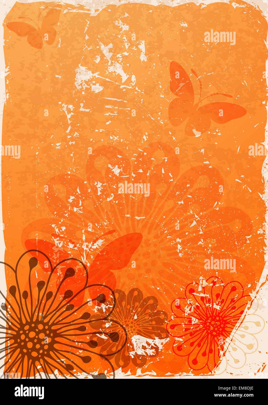 Grunge paper with butterflies Stock Vector Image & Art - Alamy