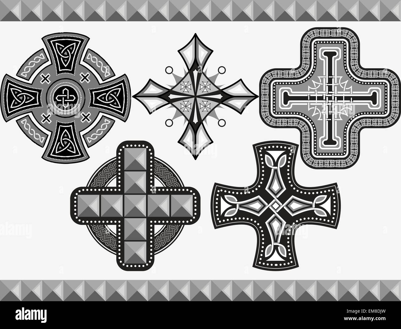 Set celtic crosses Stock Vector