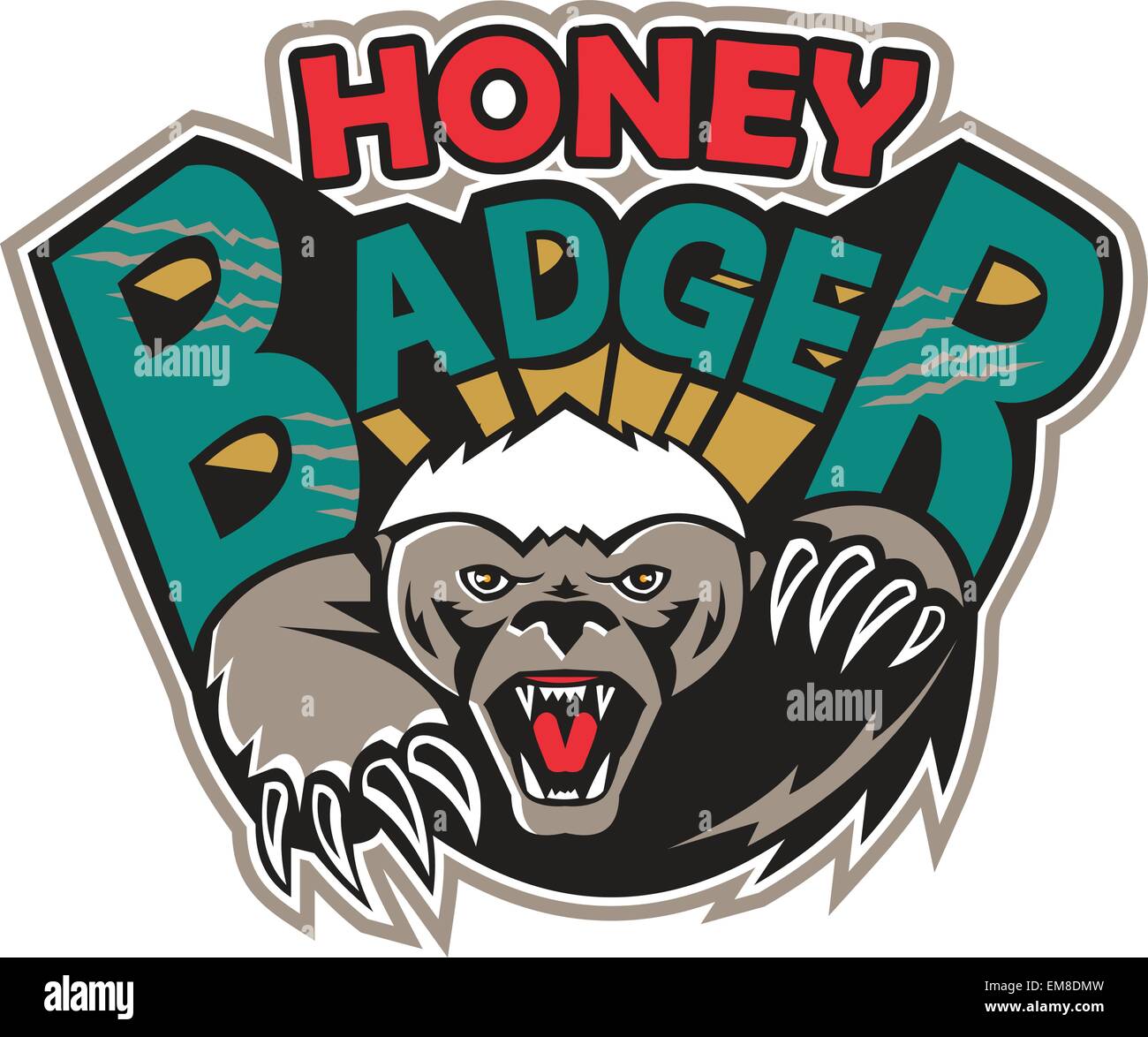 Honey Badger Mascot Front Stock Vector Image & Art Alamy