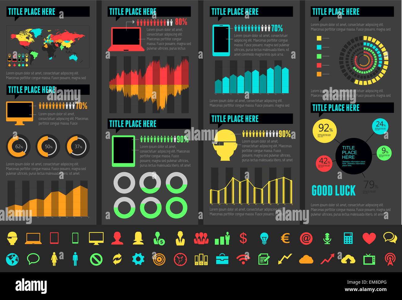 IT Industry Infographic Elements Stock Vector Image & Art - Alamy