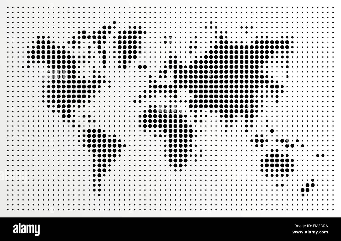 World map, black dots atlas composition EPS10 vector file. Stock Vector