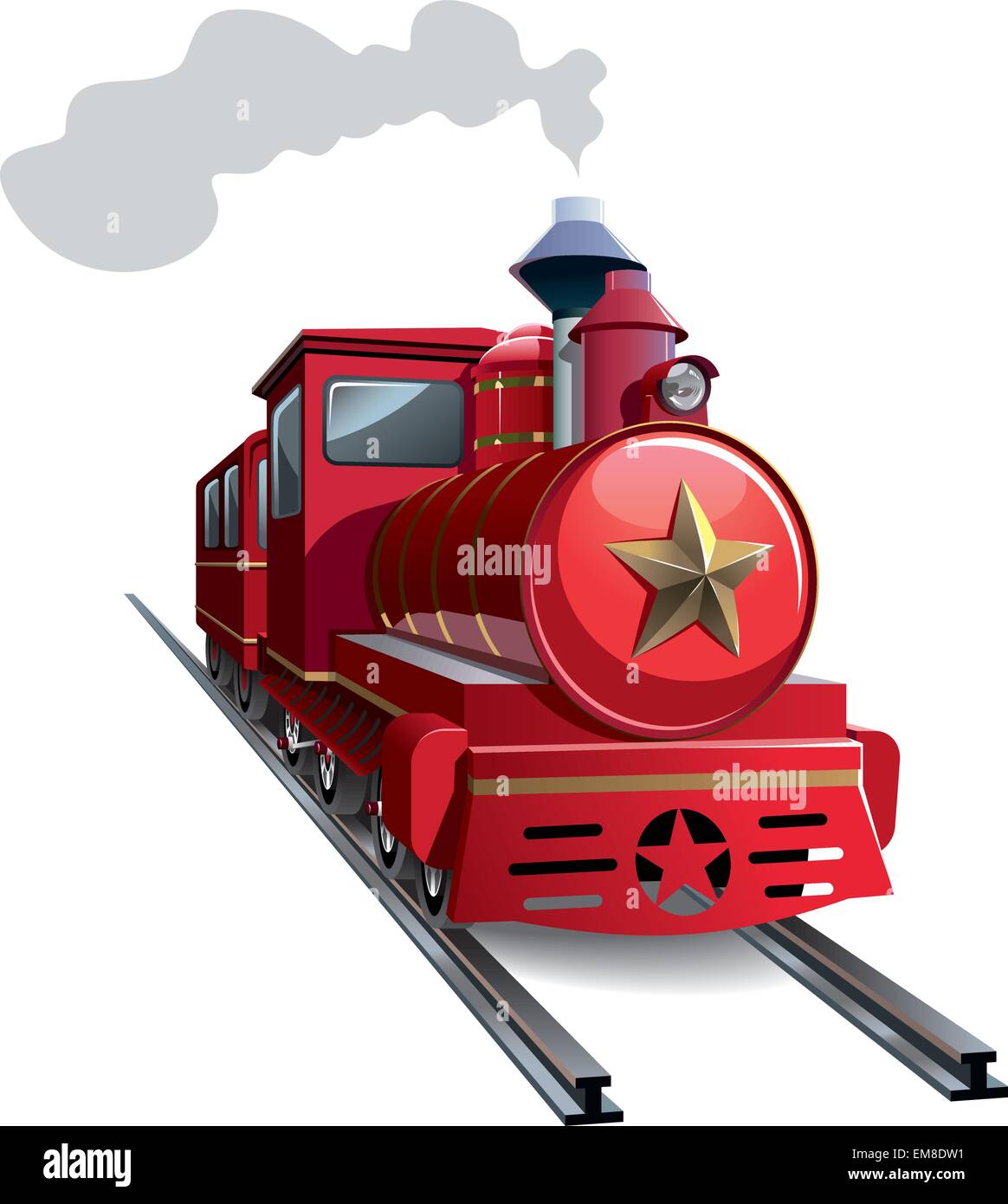 Red locomotive Stock Vector