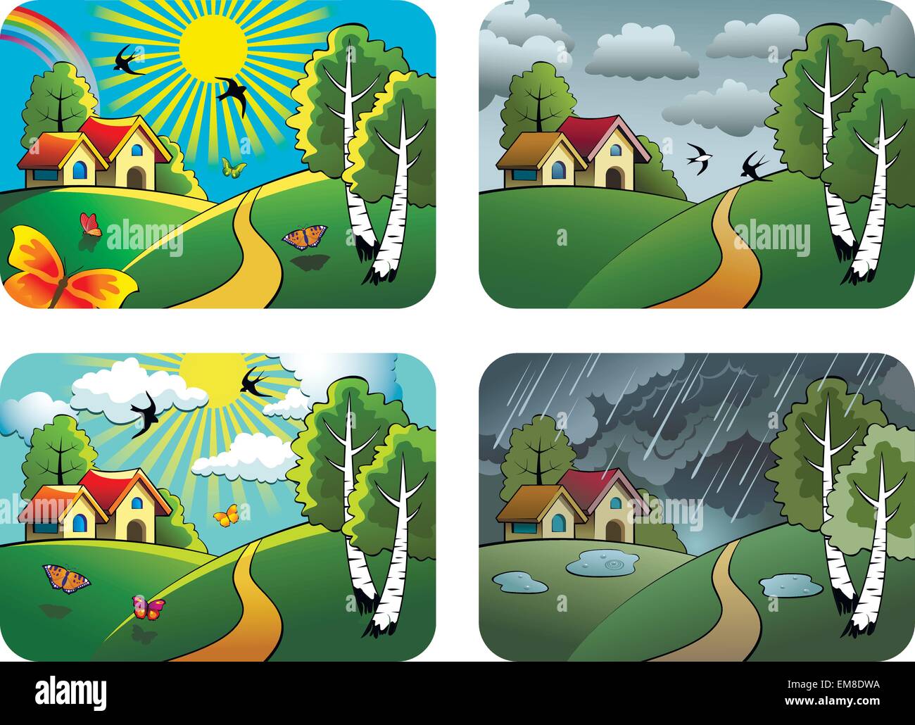 Weather landscapes Stock Vector