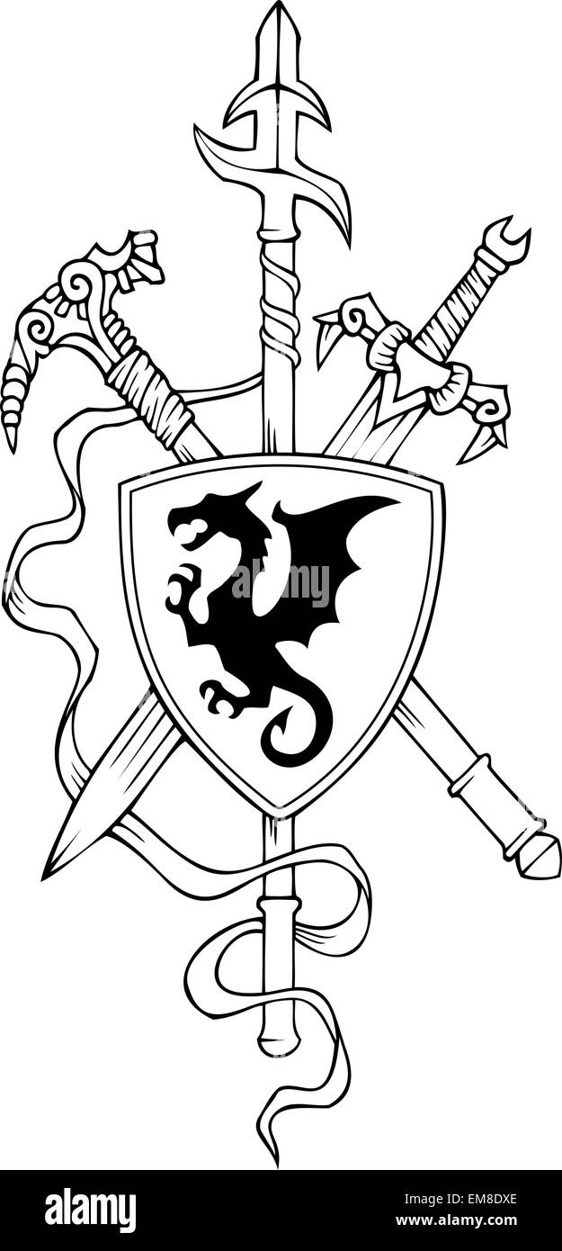 Рыцарский герб раскраска