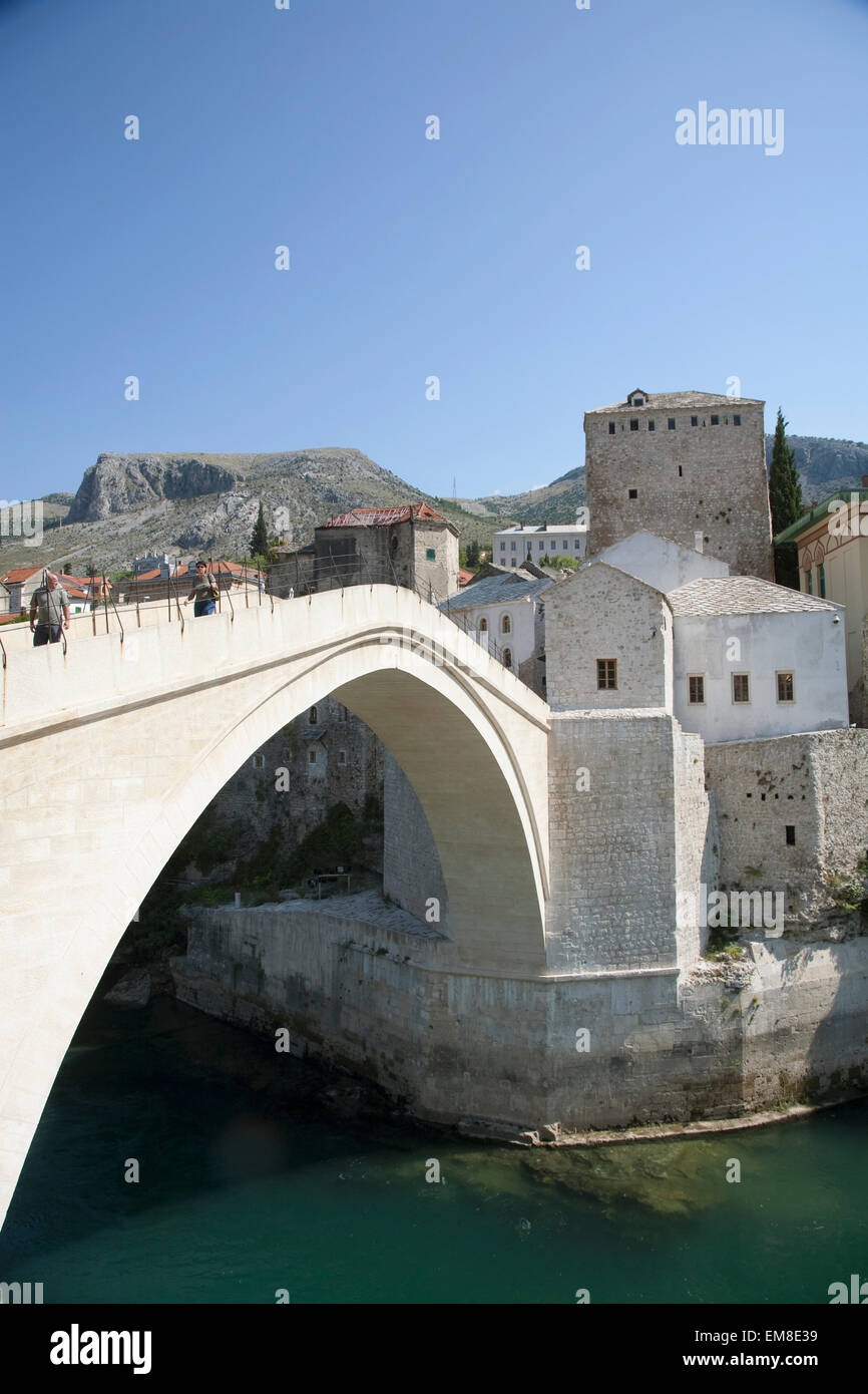 Old Bridge (Stari Most) Over The Neretva River, Mostar, Herzegovina-Neretva, Bosnia And Herzegovina Stock Photo