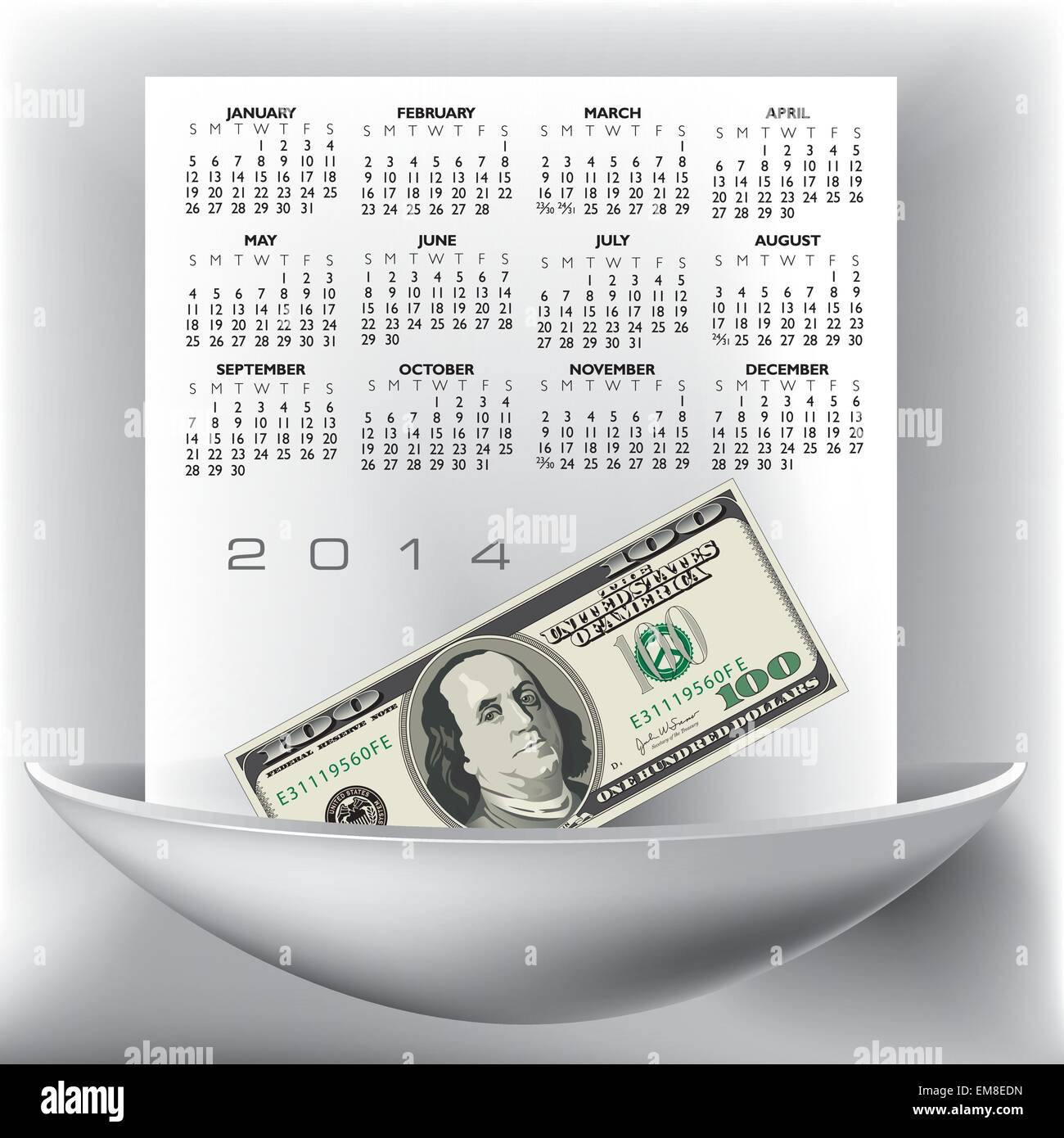 2014 Creative Calendar Stock Vector