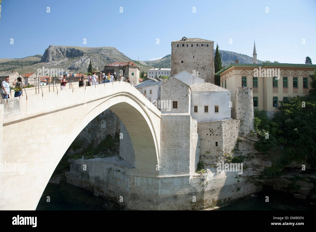 Old Bridge (Stari Most) Over The Neretva River, Mostar, Herzegovina-Neretva, Bosnia And Herzegovina Stock Photo