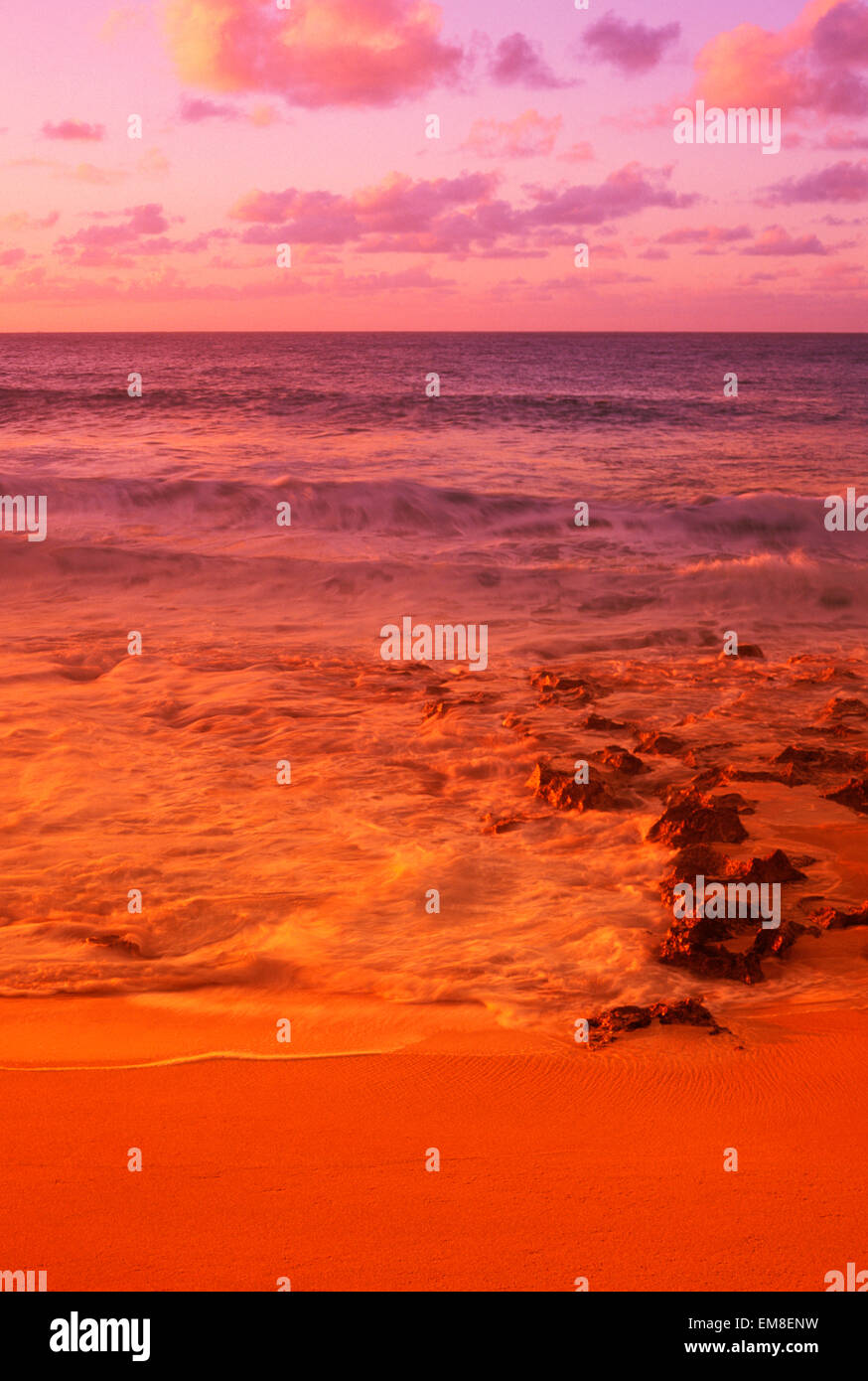 Hawaii, Oahu, North Shore, Sunset Stock Photo Alamy