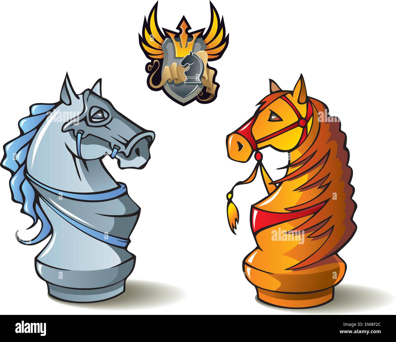 Chess set: Knights Stock Vector