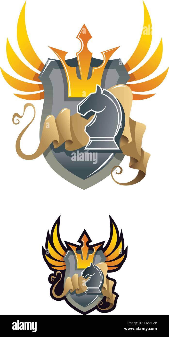 Chess heraldic emblem Stock Vector
