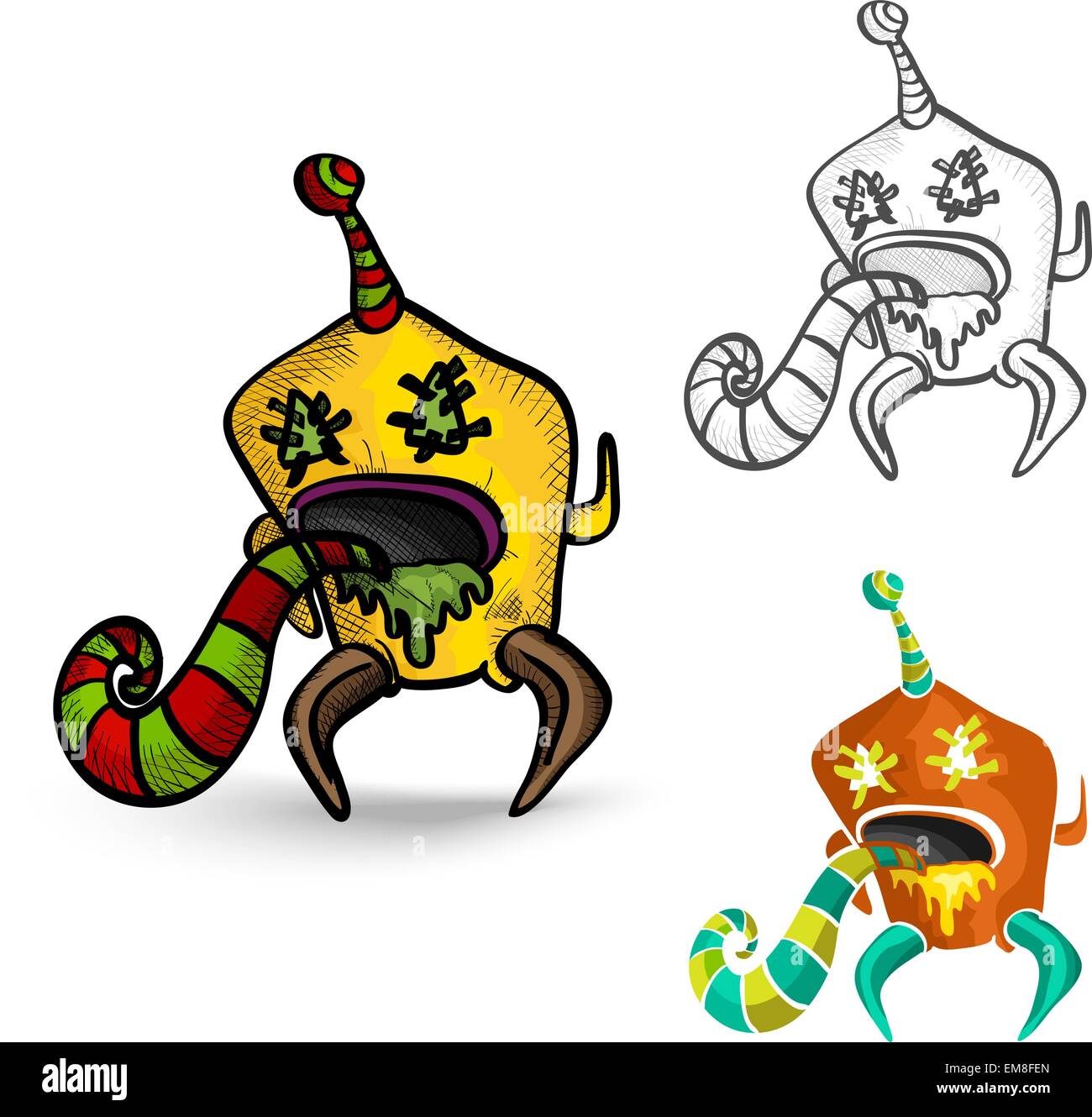 Halloween monsters spooky isolated freaks set Stock Vector Image & Art