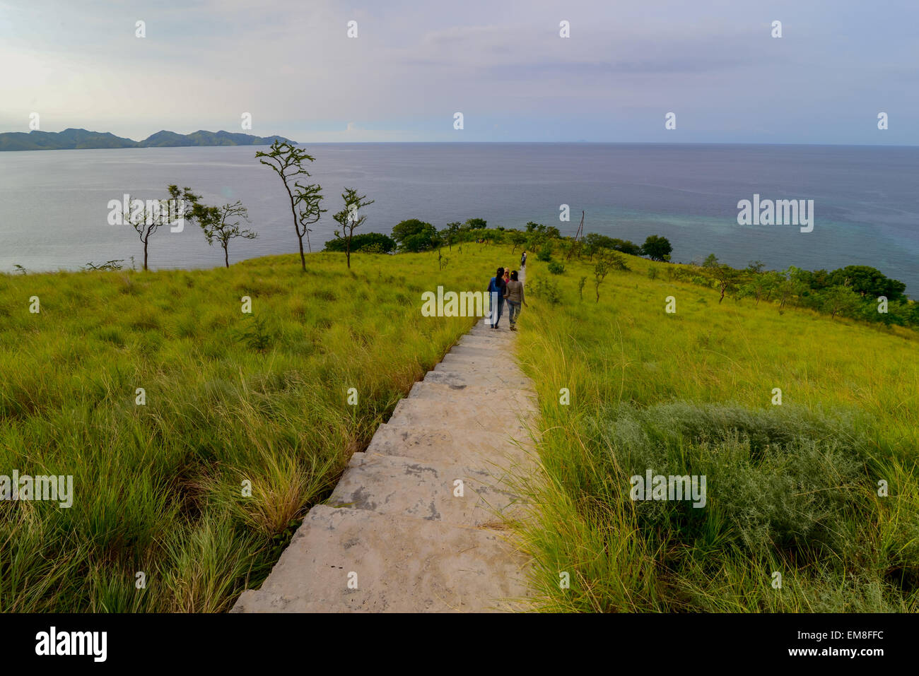 Pathway at Tanjung Kajuwulu, Maumere, Flores Island, Indonesia. Stock Photo