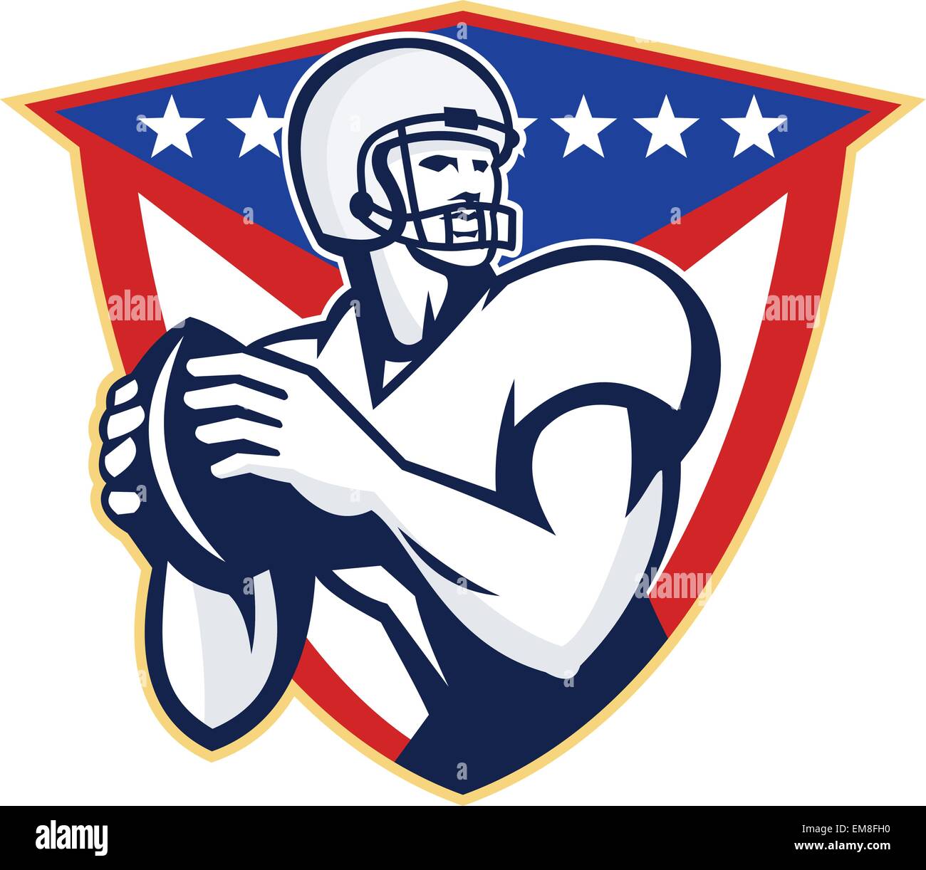 American Football Quarterback Throw Ball Stock Vector Image & Art Alamy