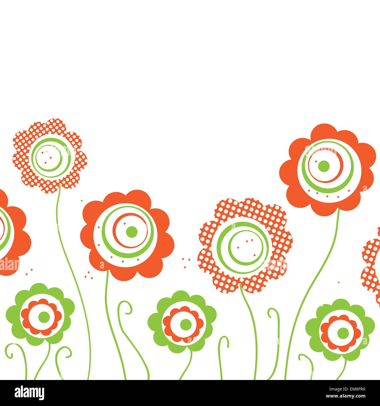 Vintage card with hand drawn flowers Stock Vector Image & Art - Alamy