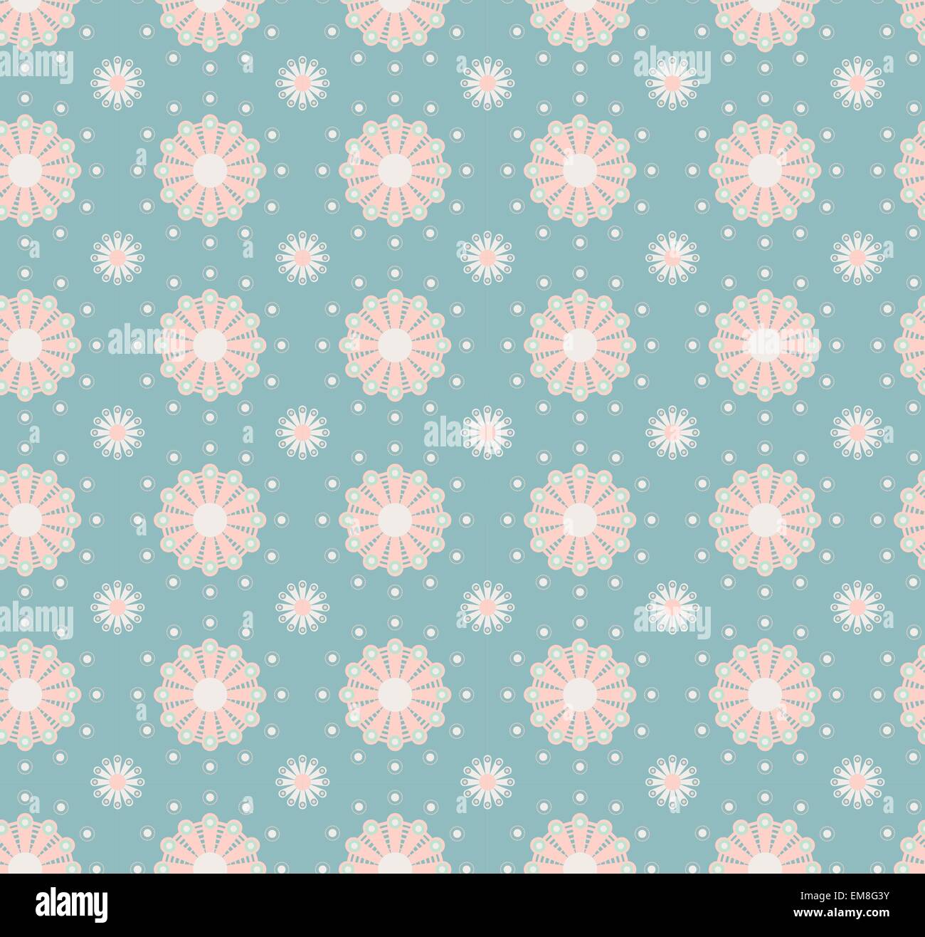 Seamless Flower Pattern Colorful Set Stock Vector
