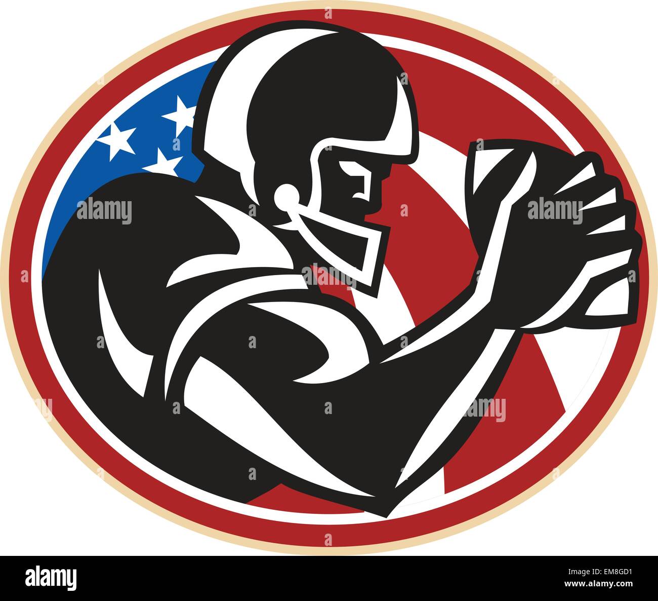 American football wide receiver ball Stock Vector Images Alamy