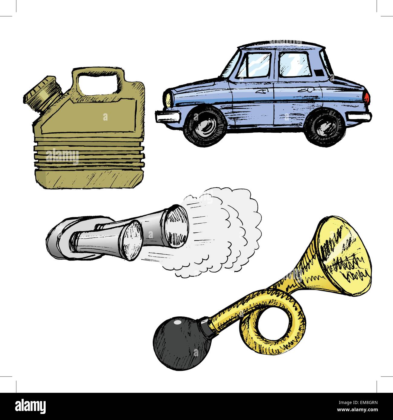 set of automotive objects Stock Vector Image & Art - Alamy