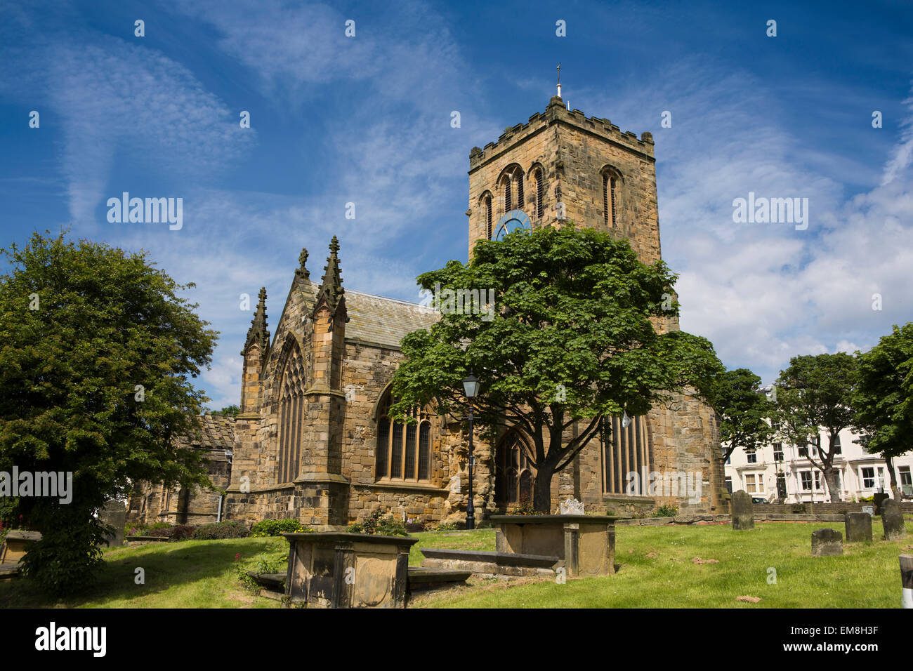 UK, England, Yorkshire, Scarborough, St Mary’s Parish Church clock tower Stock Photo