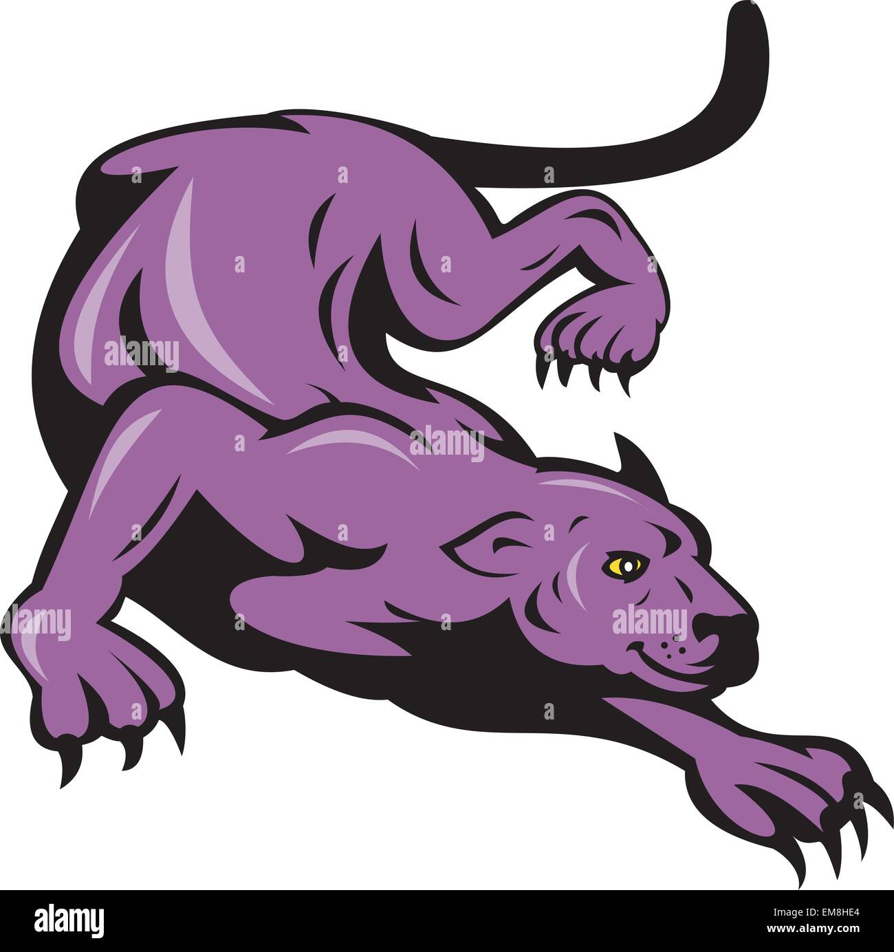 panther prowling isolated on white Stock Vector