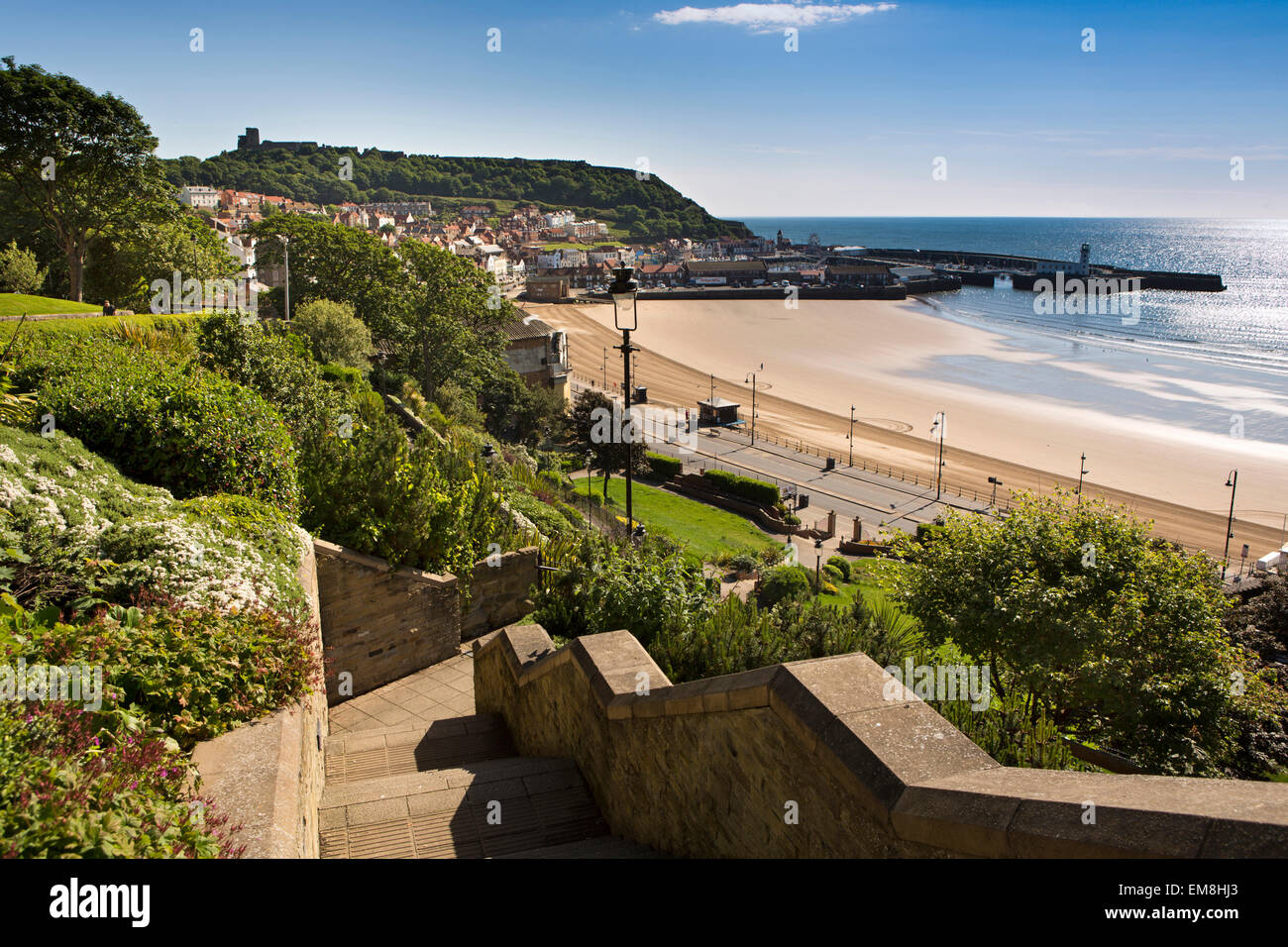 UK, England, Yorkshire, Scarborough, St Nicholas Street, steps down to the beach Stock Photo