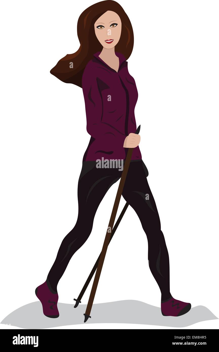 White woman walking alone Stock Vector Images - Alamy
