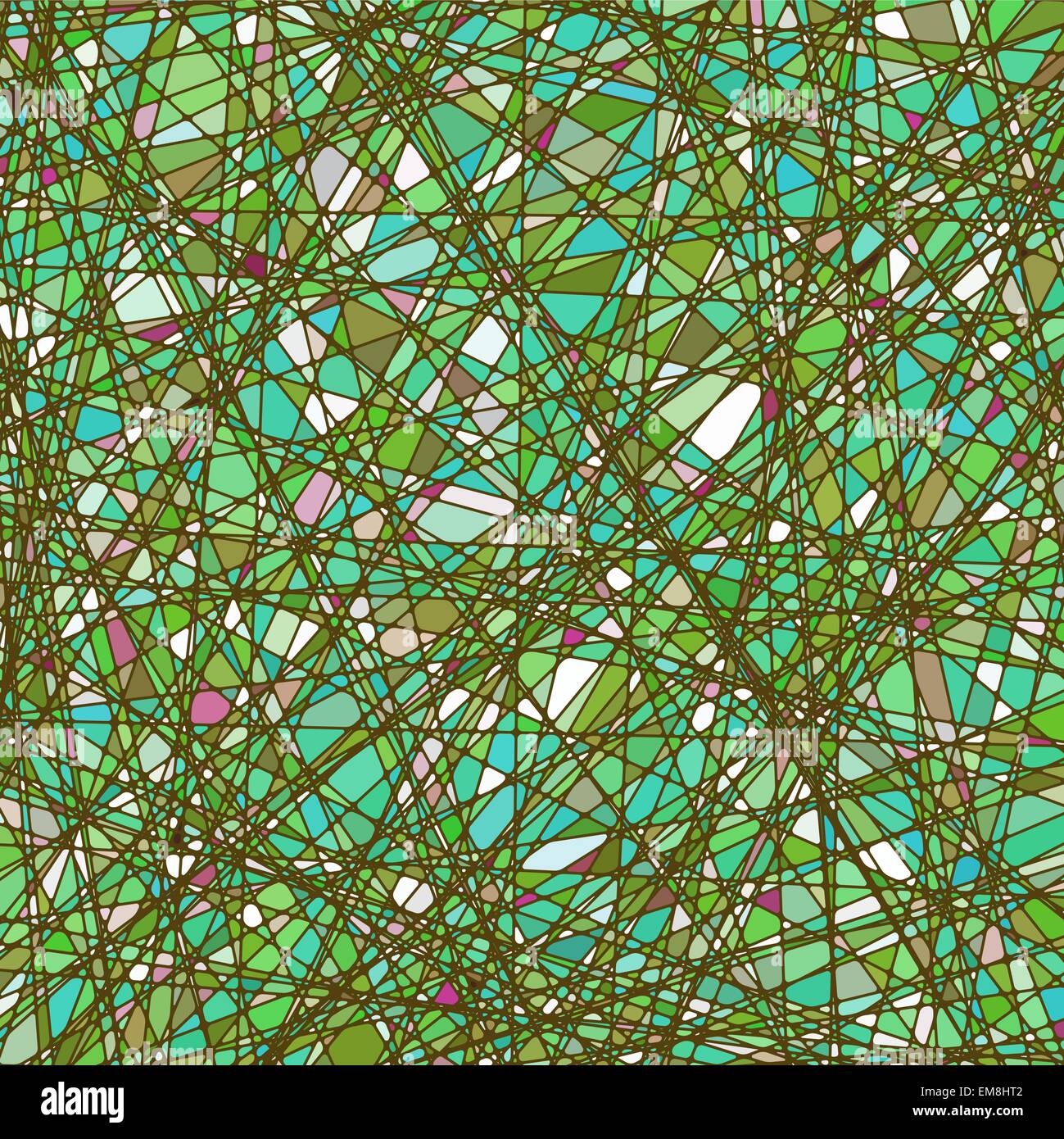 Stained glass texture in a green tone. EPS 10 Stock Vector