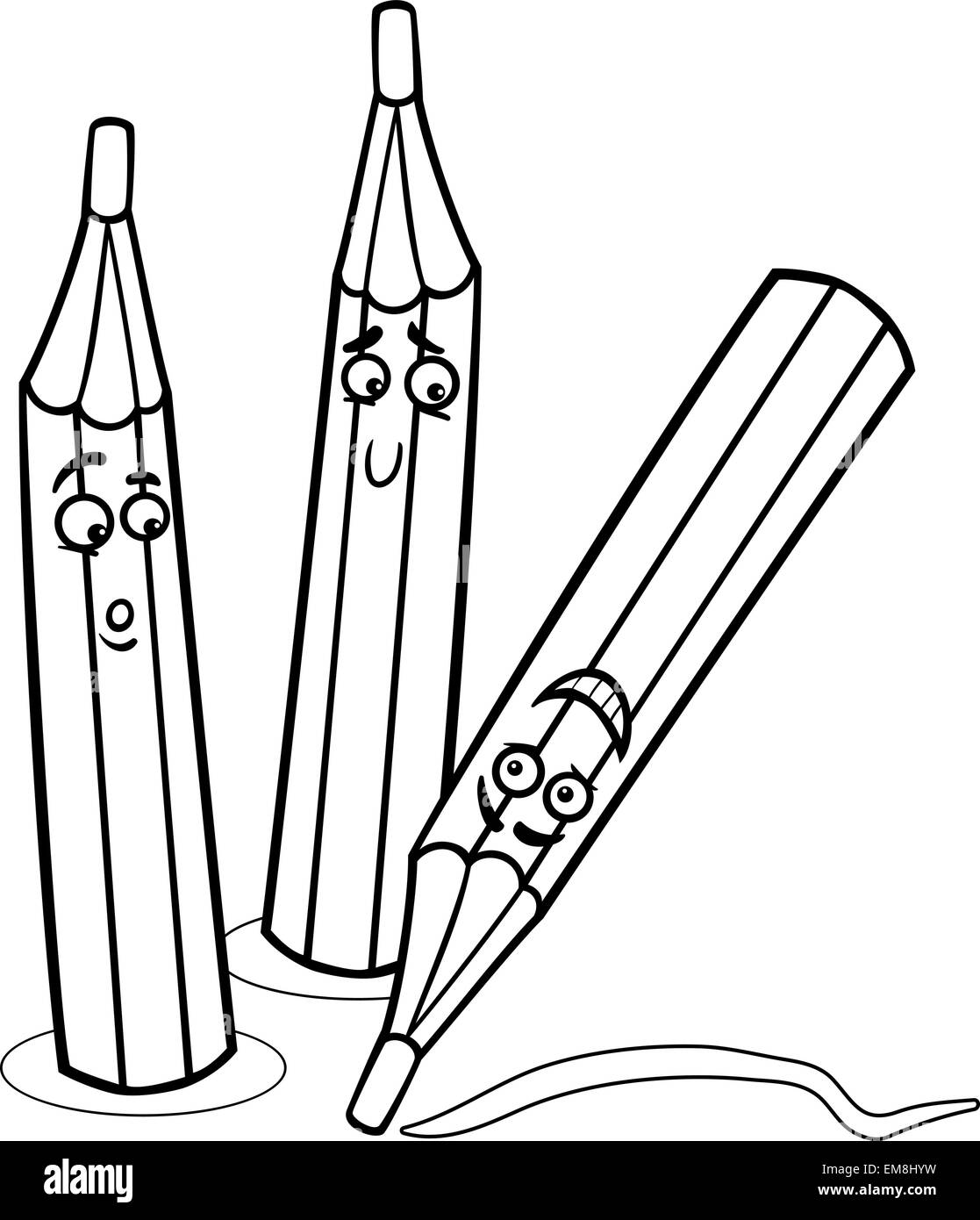 Crayones para colorear Imágenes de stock en blanco y negro - Alamy