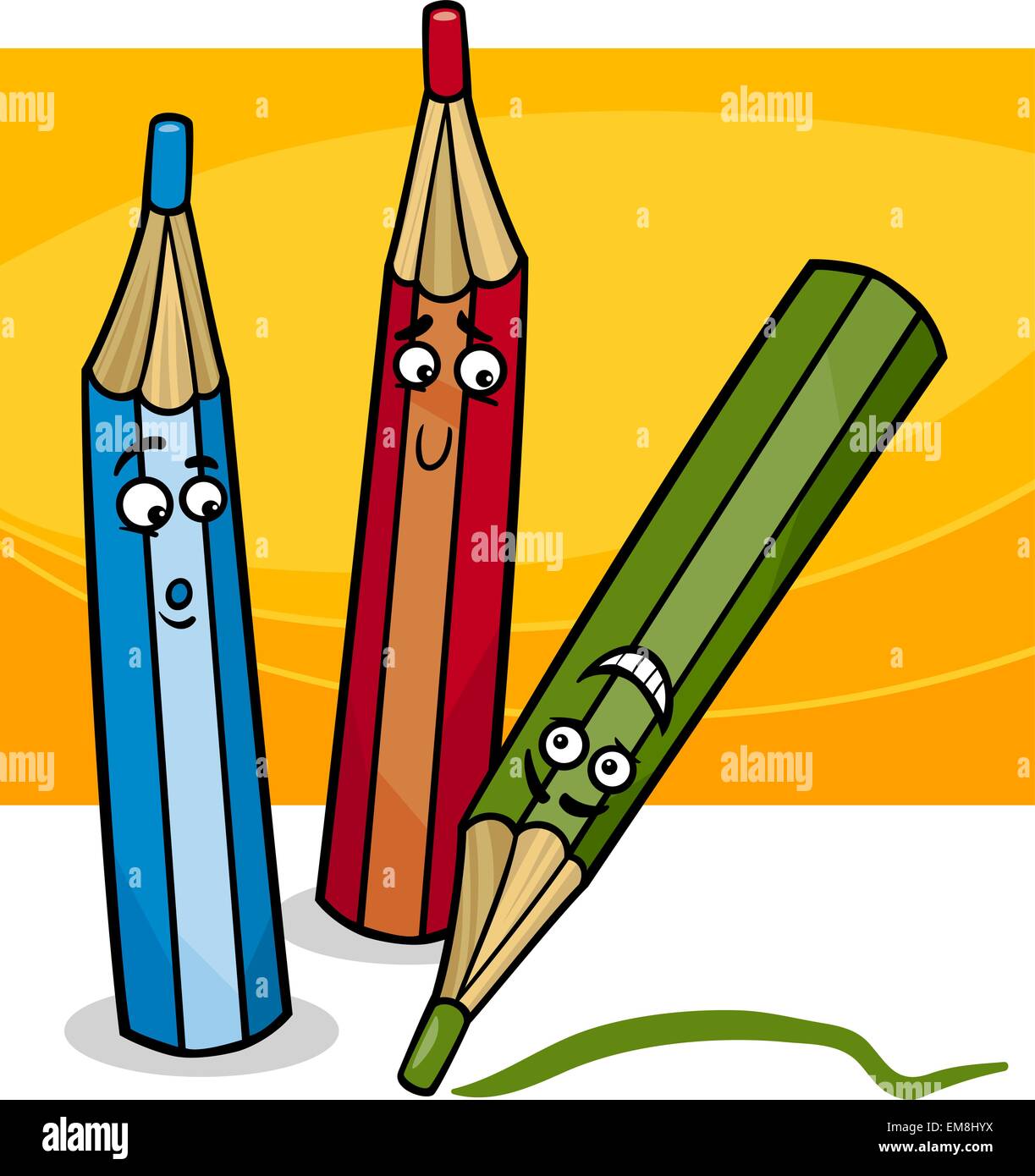 funny crayons cartoon illustration Stock Vector Image & Art Alamy