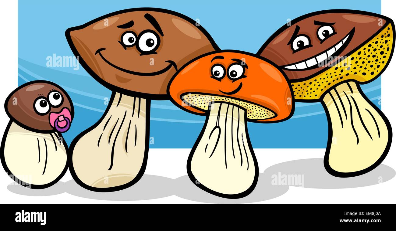 mushrooms group cartoon illustration Stock Vector Image & Art - Alamy