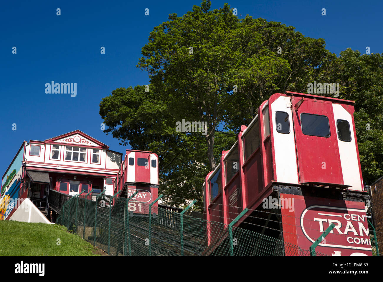 UK, England, Yorkshire, Scarborough, Central tramway 1881, worlds oldest tramway company Stock Photo