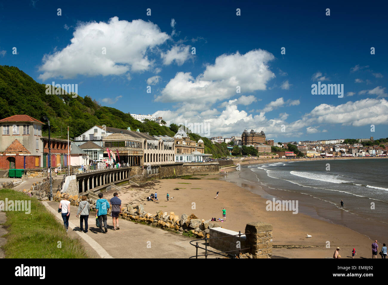 UK, England, Yorkshire, Scarborough, South Sands at The Spa Stock Photo