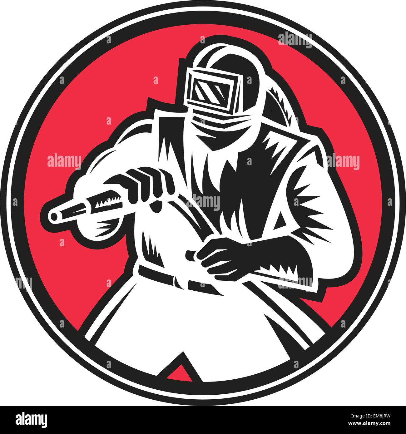 Sandblaster Sandblasting Circle Retro Stock Vector Image & Art Alamy