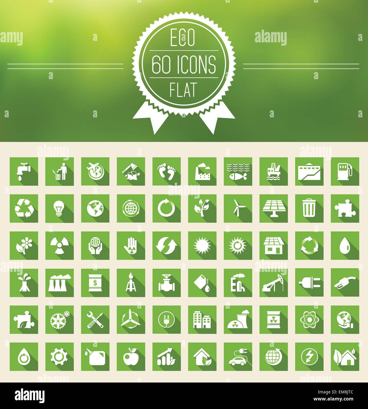 Ecology Flat Icon Set Stock Vector Image & Art - Alamy