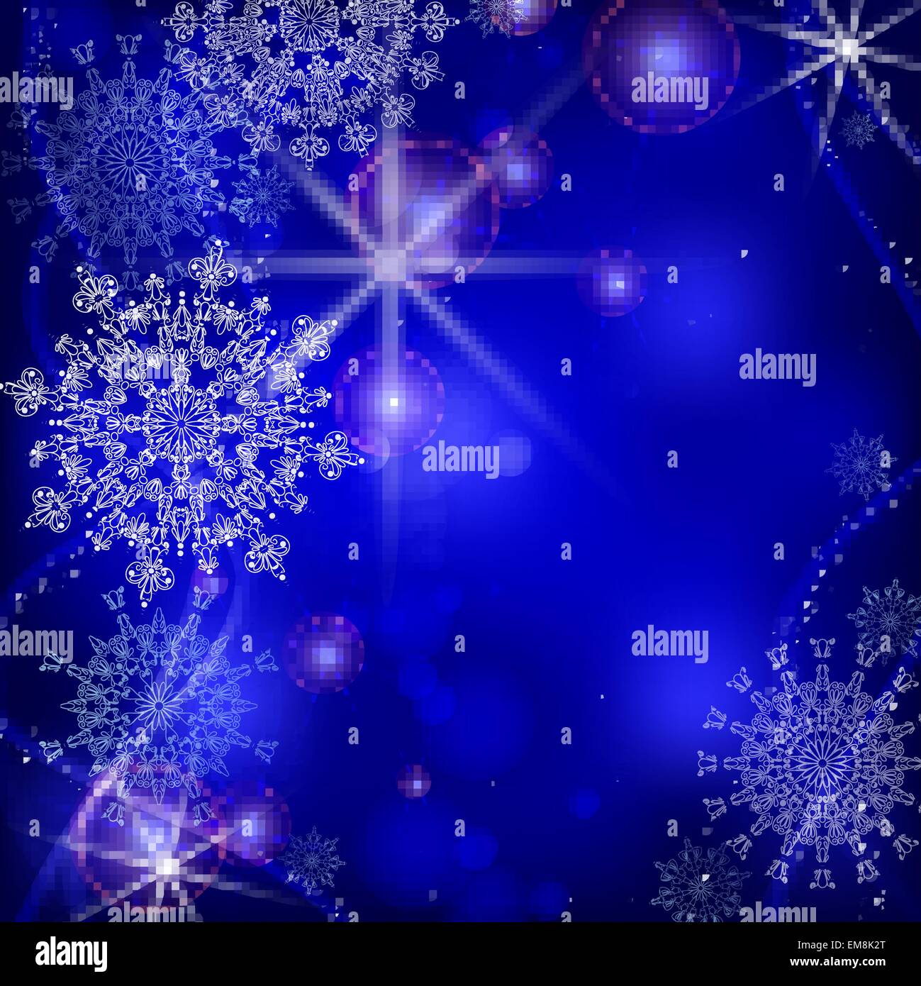 Blue Background With Snowflakes Stock Vector Image & Art - Alamy