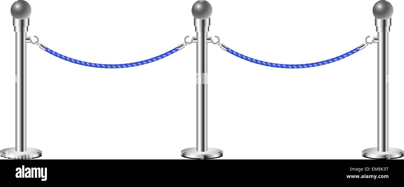 Stand rope barriers in silver design with blue rope Stock Vector Image & Art Alamy
