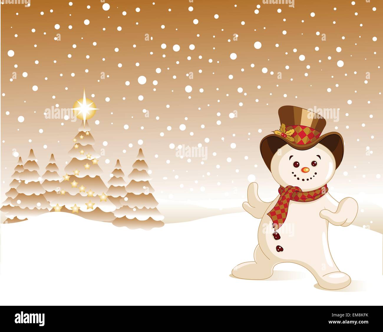 Snowman Christmas background Stock Vector