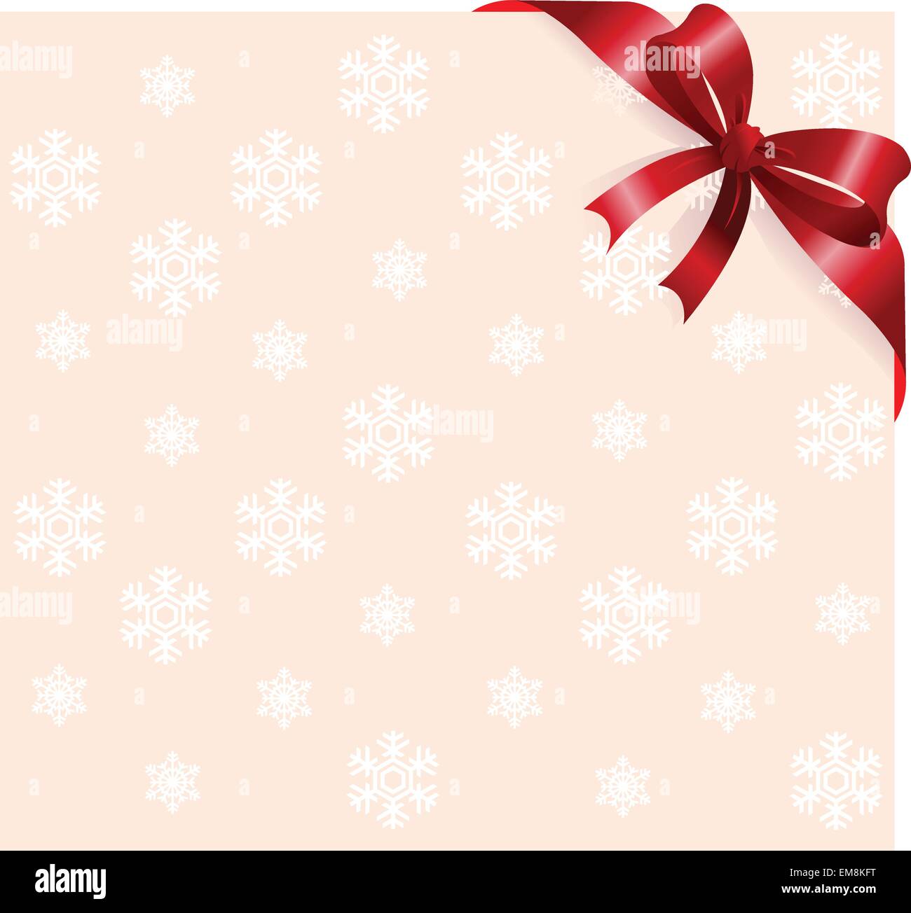 Snowflake Ribbon Graphics Red ribbon on snowflakes background Stock Vector Image & Art - Alamy