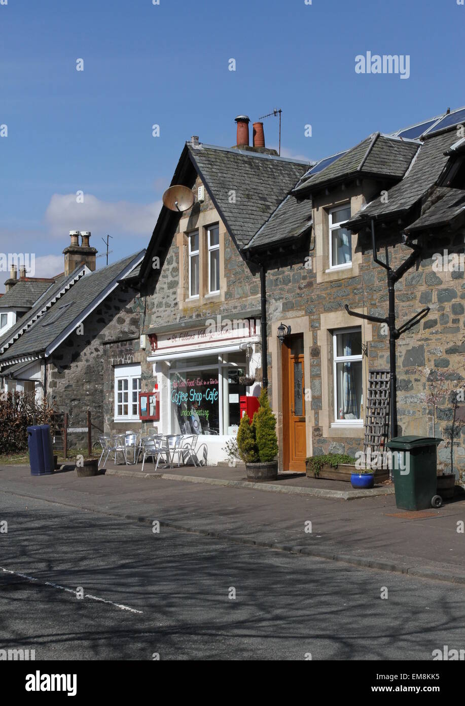 Exterior of St Fillans village store Scotland April 2015 Stock Photo