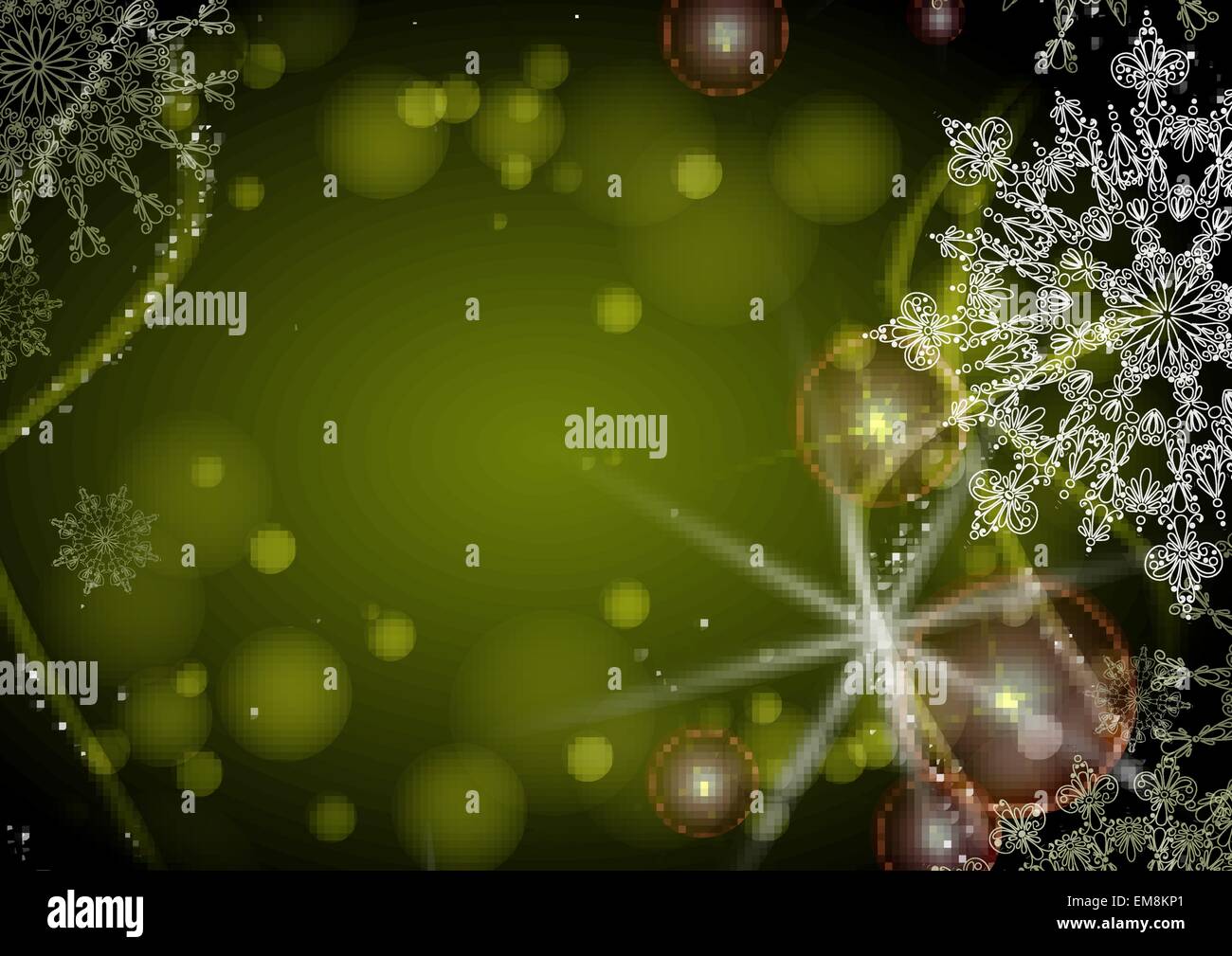 Snowflakes green background Stock Vector Images - Alamy