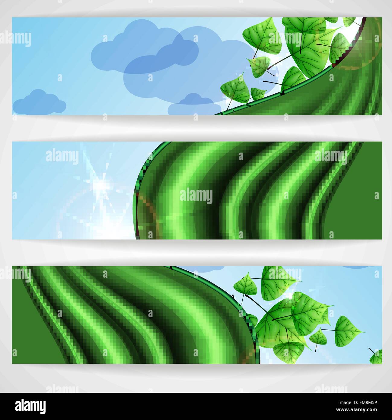 Eco Green Background With Leaves Stock Vector Image & Art - Alamy