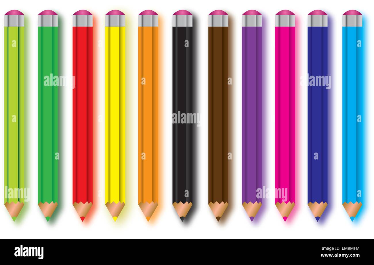 set of pencils Stock Vector Image & Art Alamy