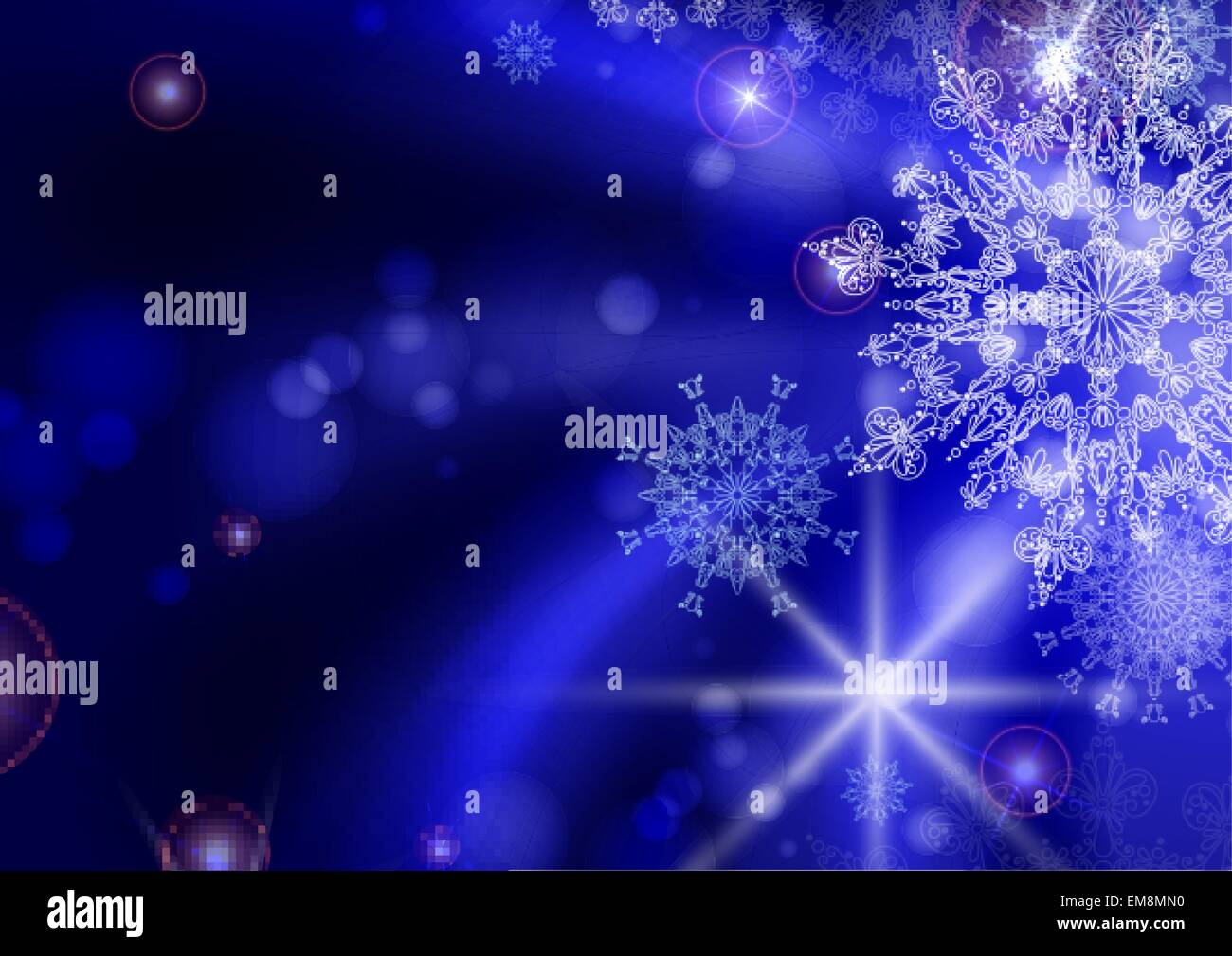Blue Background With Snowflakes Stock Vector Image & Art - Alamy