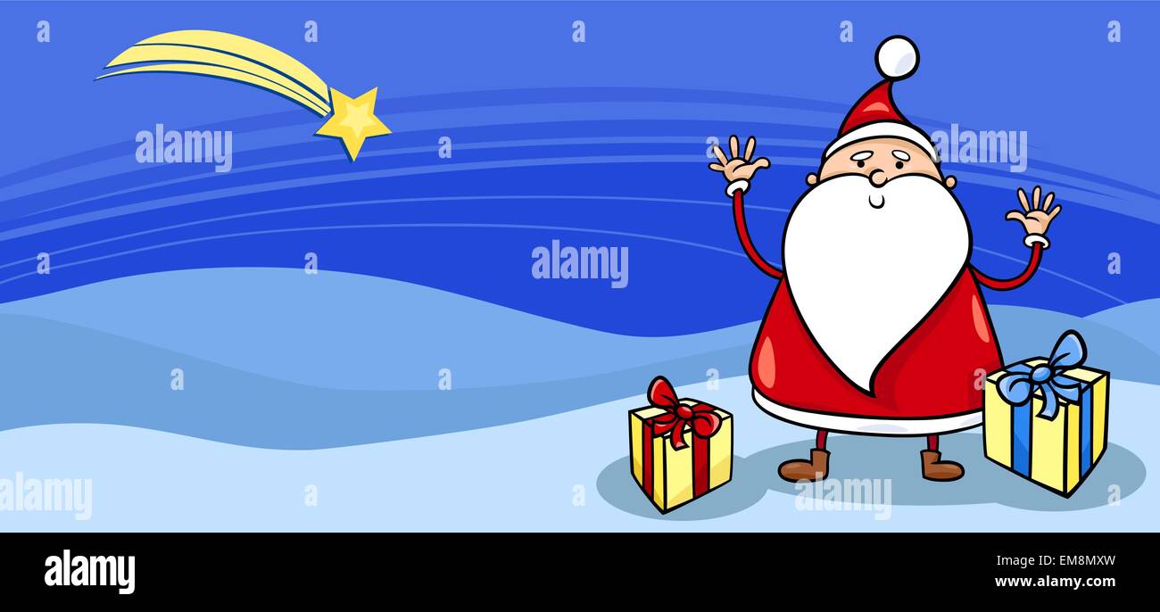Santa with presents greeting card Stock Vector Image & Art - Alamy