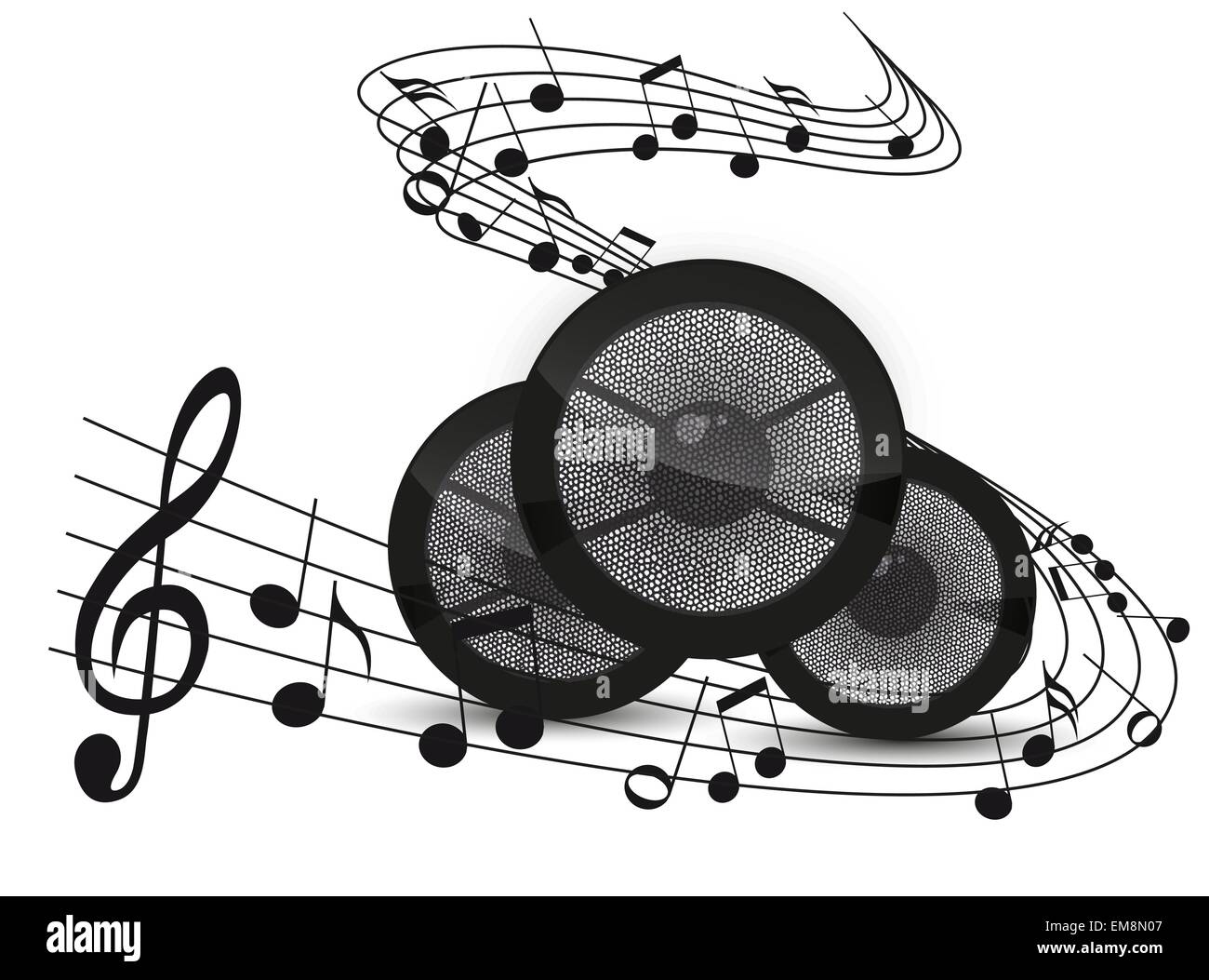 Music notes background sound Cut Out Stock Images Pictures Alamy