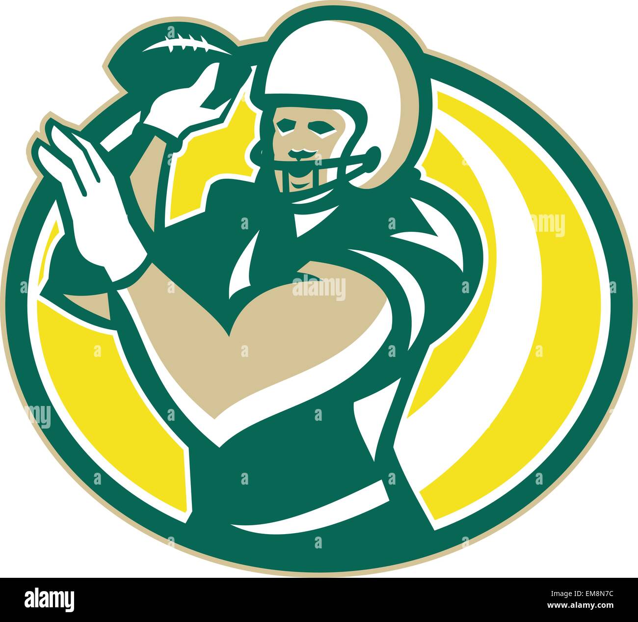 American Football QB Passing Ball retro Stock Vector Image & Art Alamy