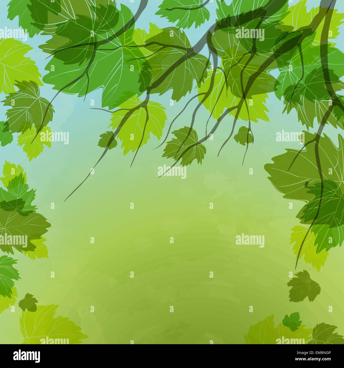 Fresh Green Leaves On Natural Background Stock Vector Image & Art - Alamy
