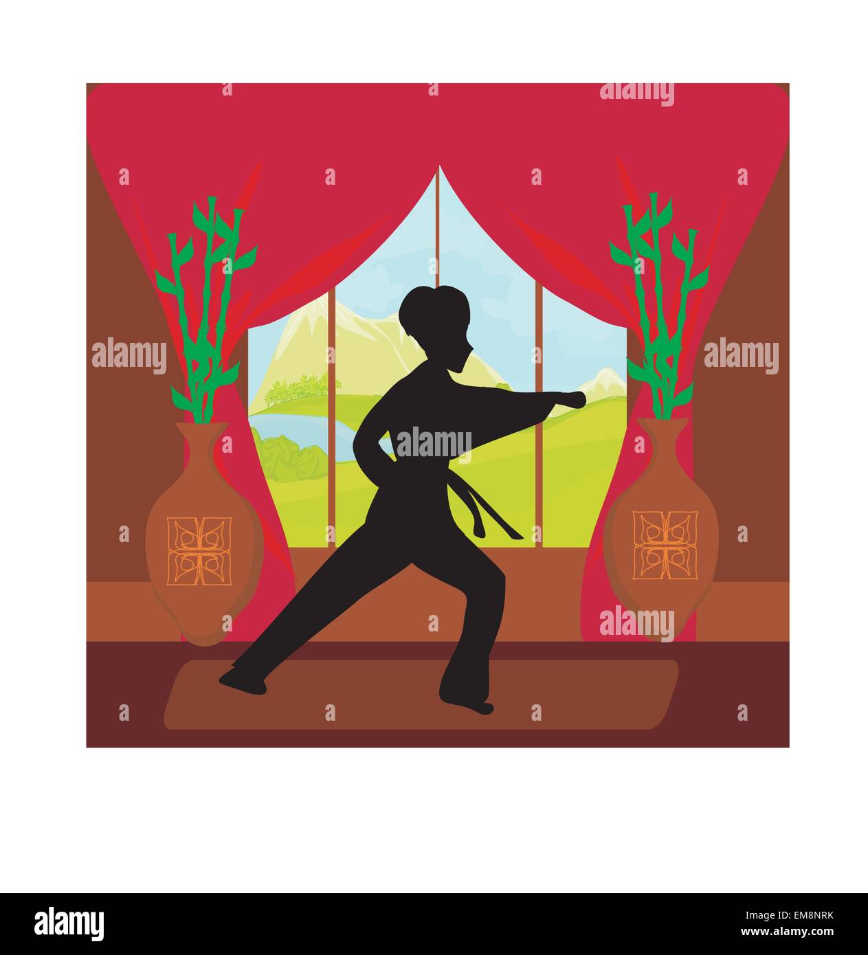 Karate shadow Stock Vector Images - Alamy